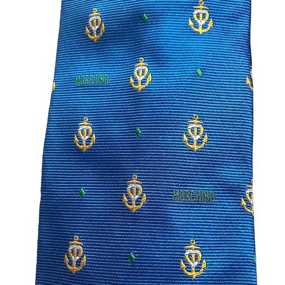 Moschino Silk Anchor Print Tie - Picture 2 of 4